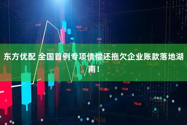 东方优配 全国首例专项债偿还拖欠企业账款落地湖南！