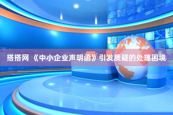 搭搭网 《中小企业声明函》引发质疑的处理困境